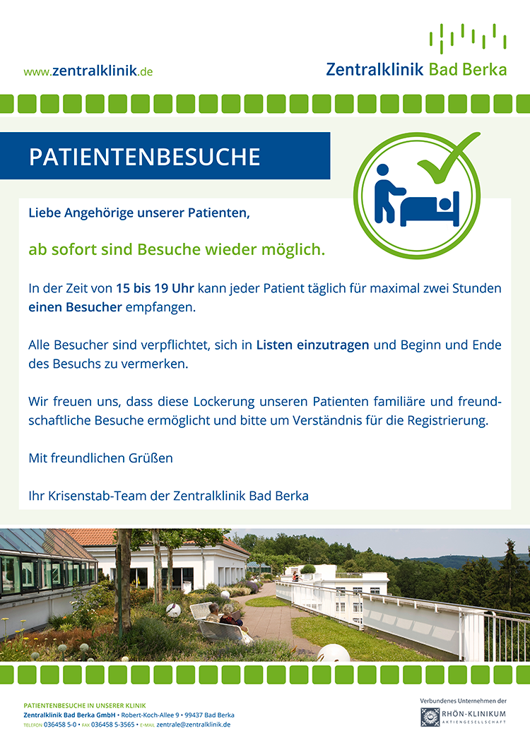 Patientenbesuche In Der Zentralklinik Bad Berka